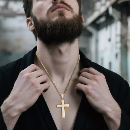 LuxGoth Stainless Steel Cross Necklace,Classic Full Diamond Cross Religious Faith Pendant Chain Jewelry for Men Women